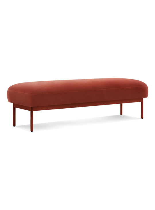 Banc Puff Puff Blu Dot : banc moderne, parfait pour intérieur design. tomato velvet
