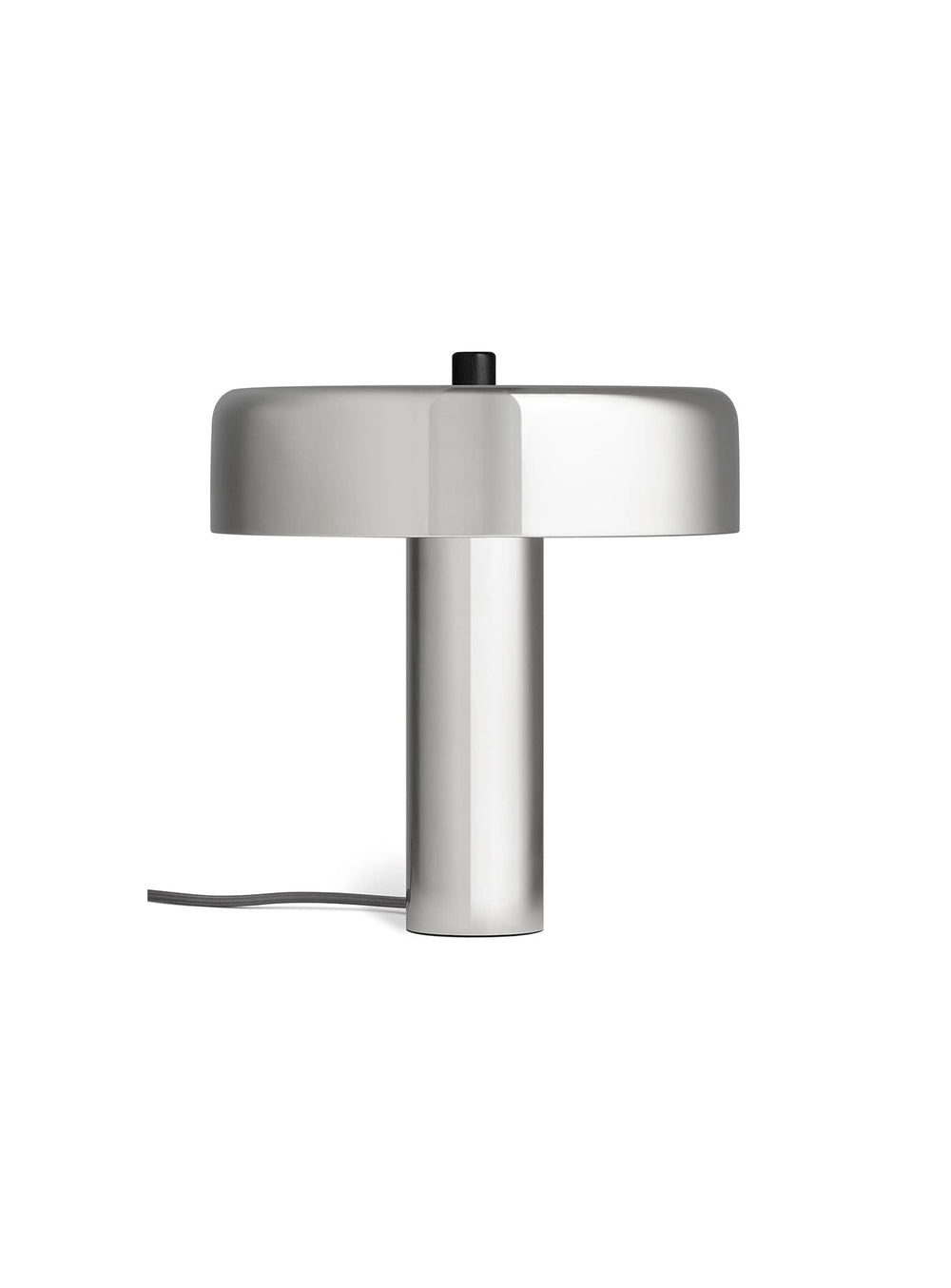 Blu Dot Punk : lampe de table raffinée en métal et bois massif. Nickel