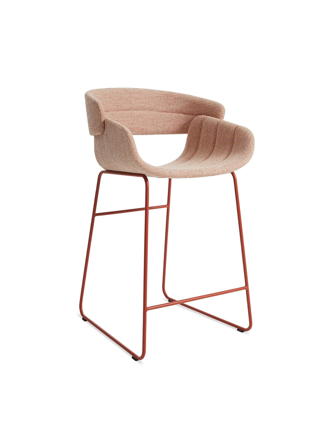 Tabouret Racer Blu Dot : tabouret moderne, assise confortable et piètement acier. tait tomato