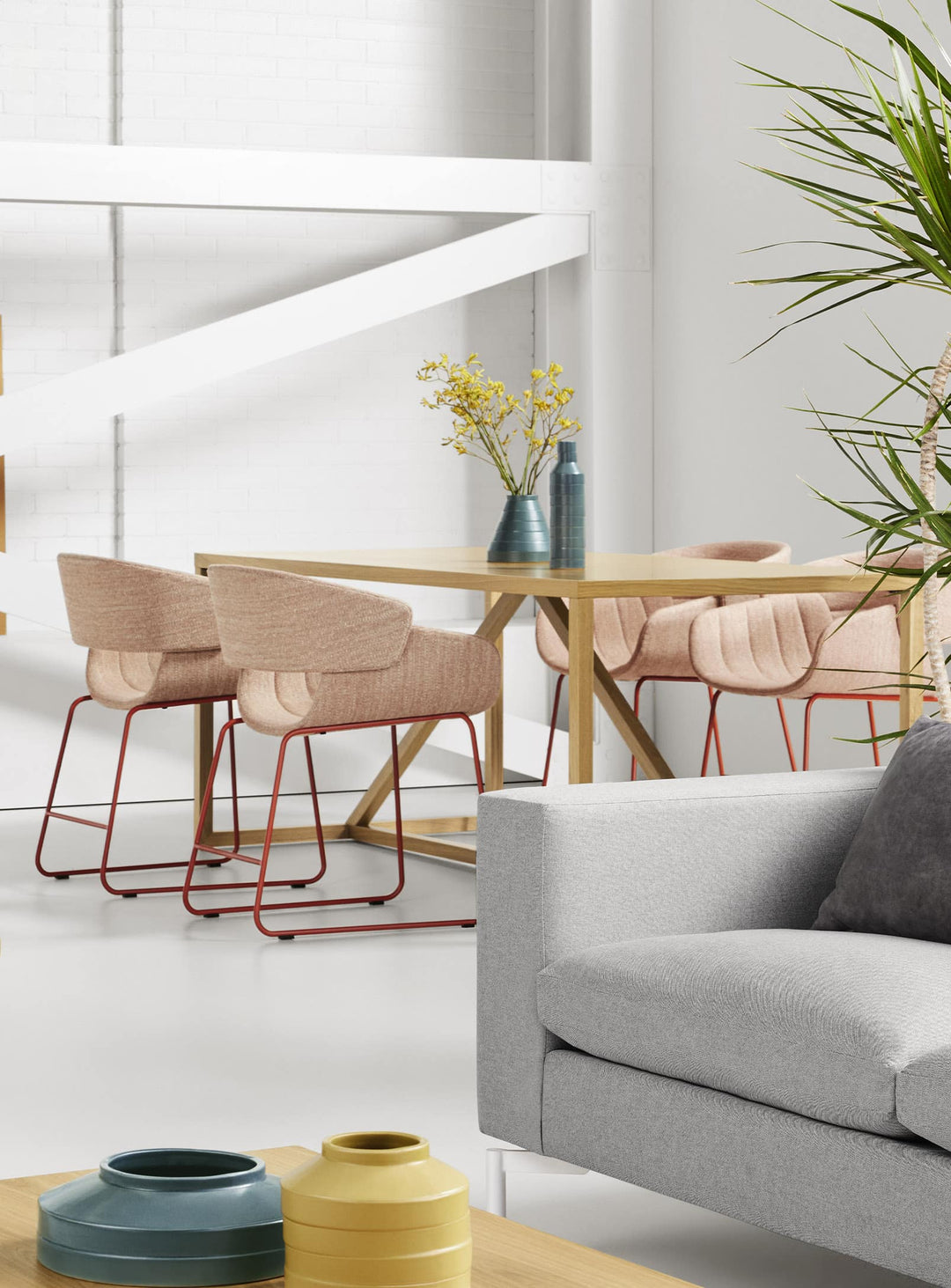 Chaise Racer Blu Dot : chaise moderne, tissu résistant et design élégant. tait tomato