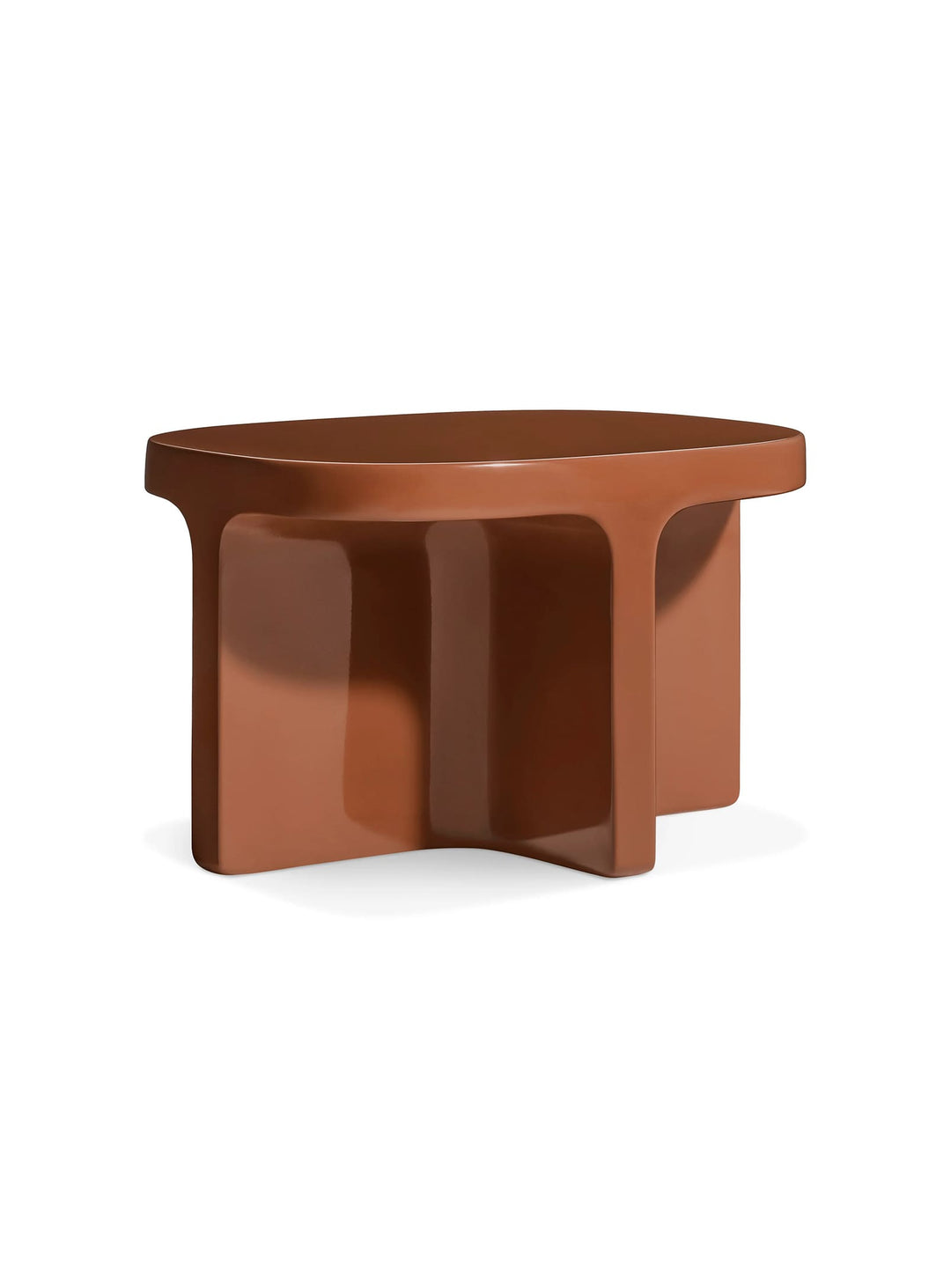 Table d'appoint Small Talk Blu Dot, un mobilier design à la finition brillante et durable. rouille