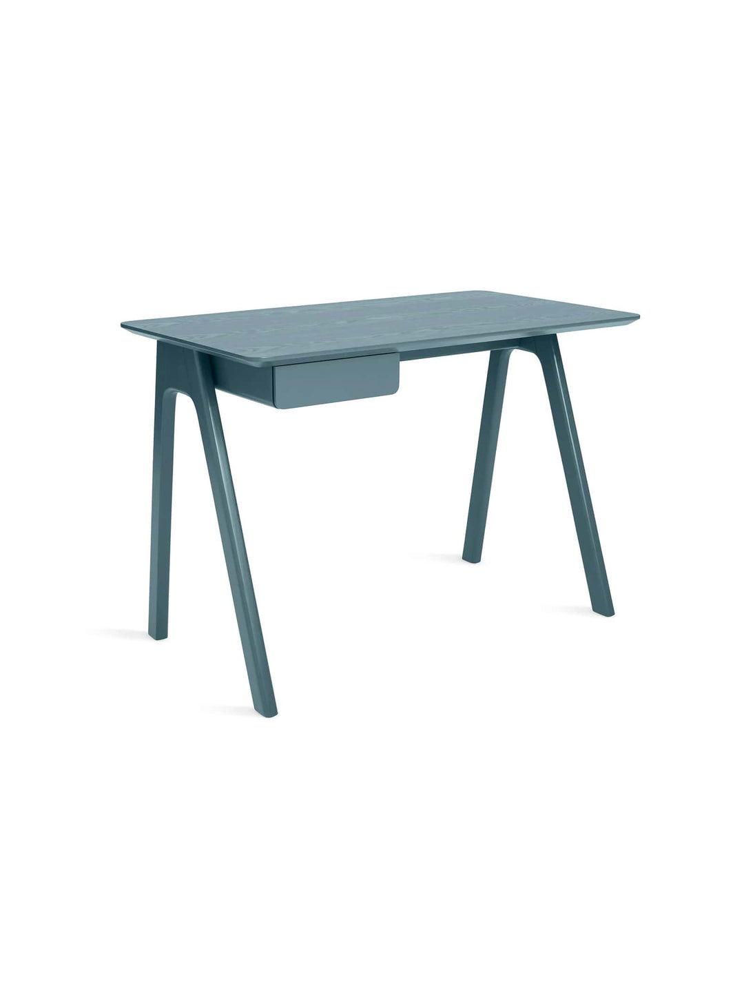 Blu Dot Stash : bureau en bois élégant avec tiroir à crayons. Bleu.