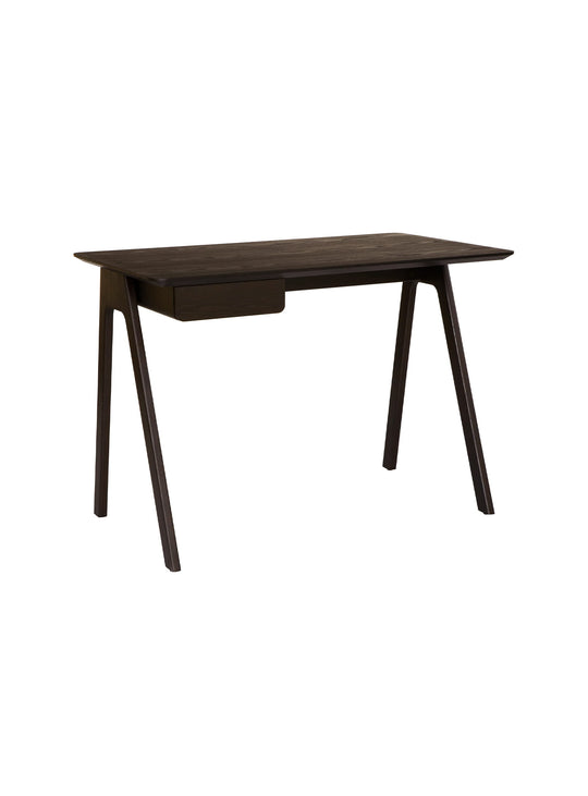 Bureau en bois Stash de Blu Dot lignes arrondies et style contemporain. graphite