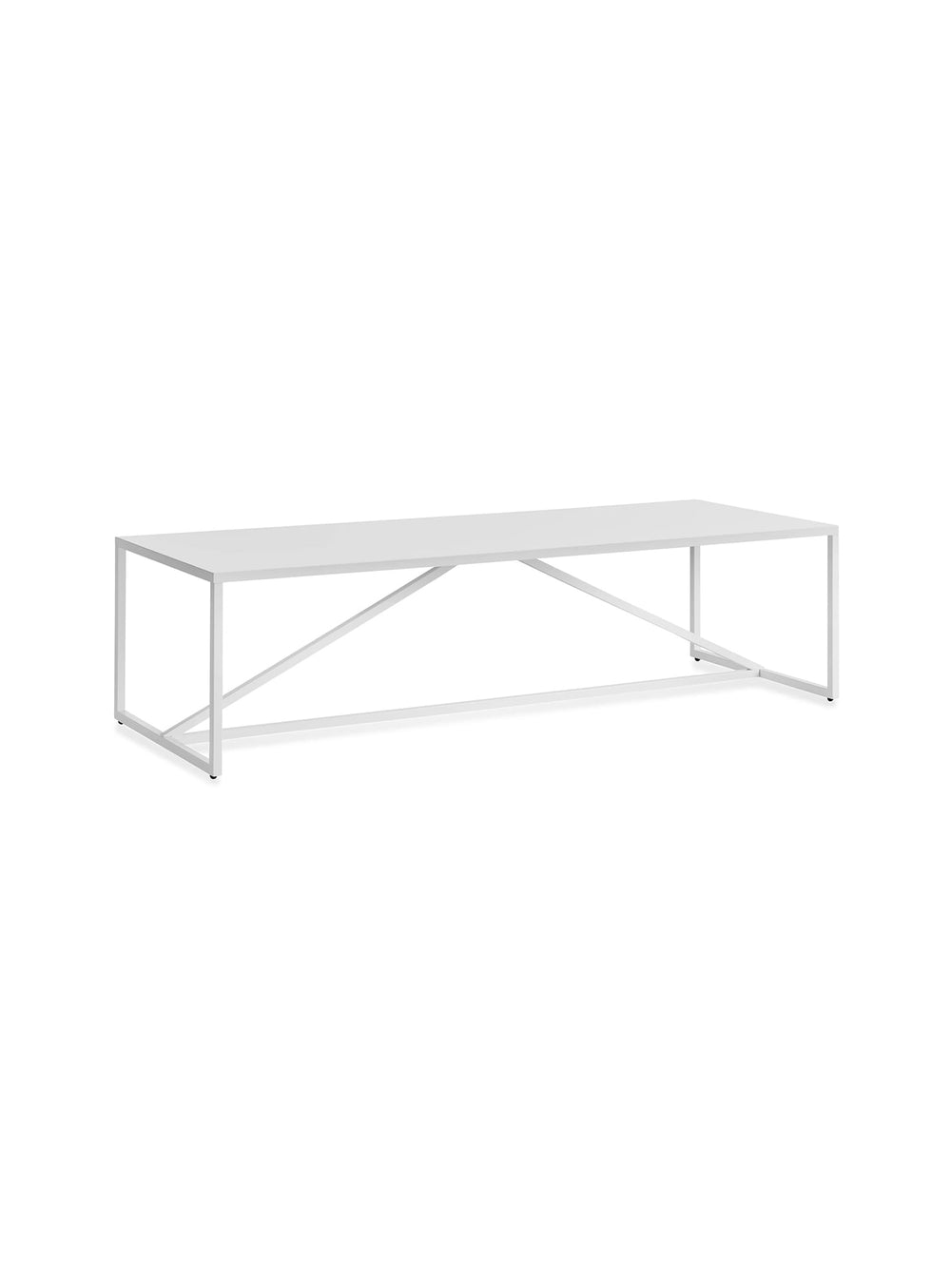 Table à café Strut Blu Dot : table design, plateau bois et structure métallique. blanc