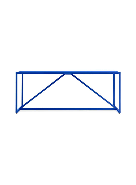 Table design Strut Blu Dot : lignes audacieuses et charme minimaliste. cobalt