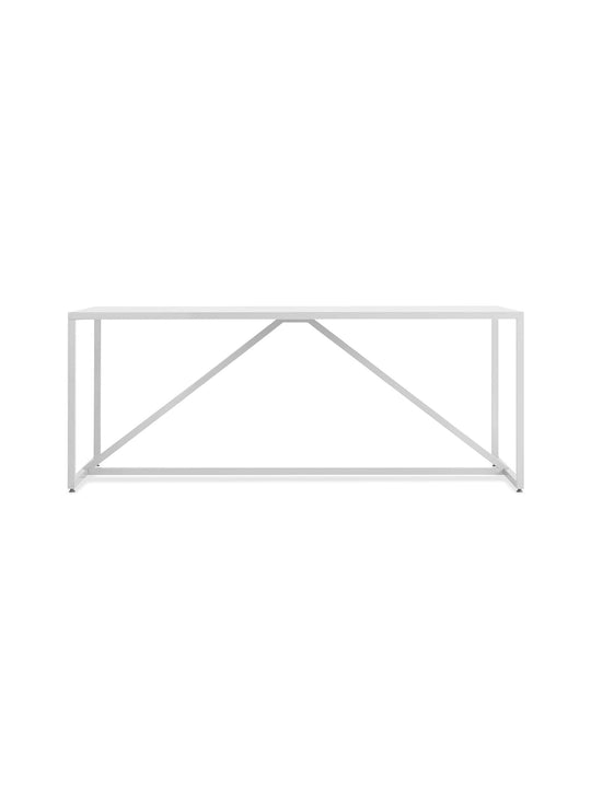 Table à dîner Strut Blu Dot : beauté géométrique et solidité raffinée. blanc.