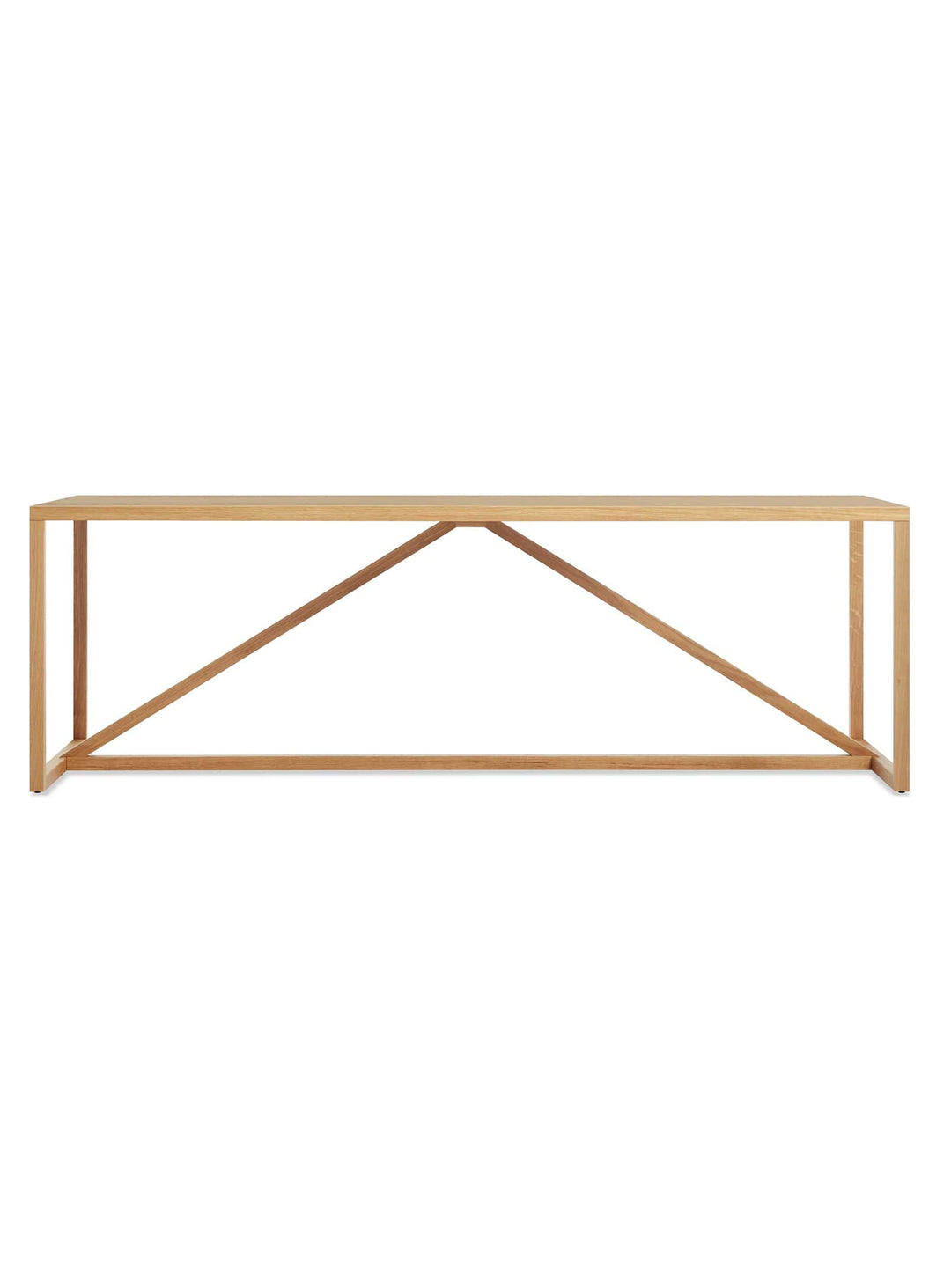 Table Strut de Blu Dot : bois raffiné et style architectural. chêne blanc, 90