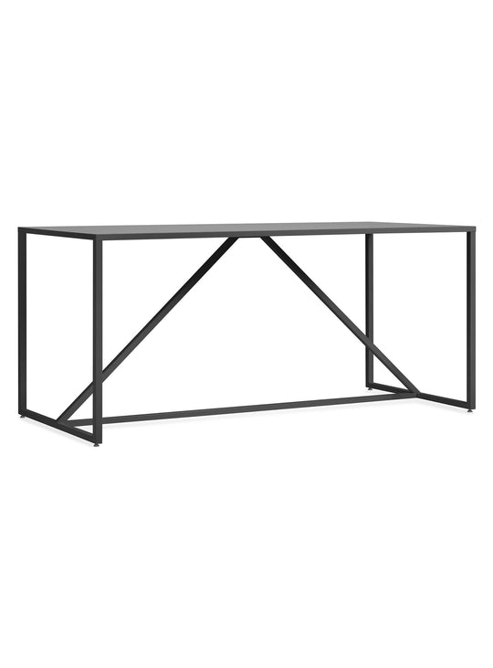 Table haute Strut Blu Dot : table haute contemporaine, bois et métal élégants. ardoise