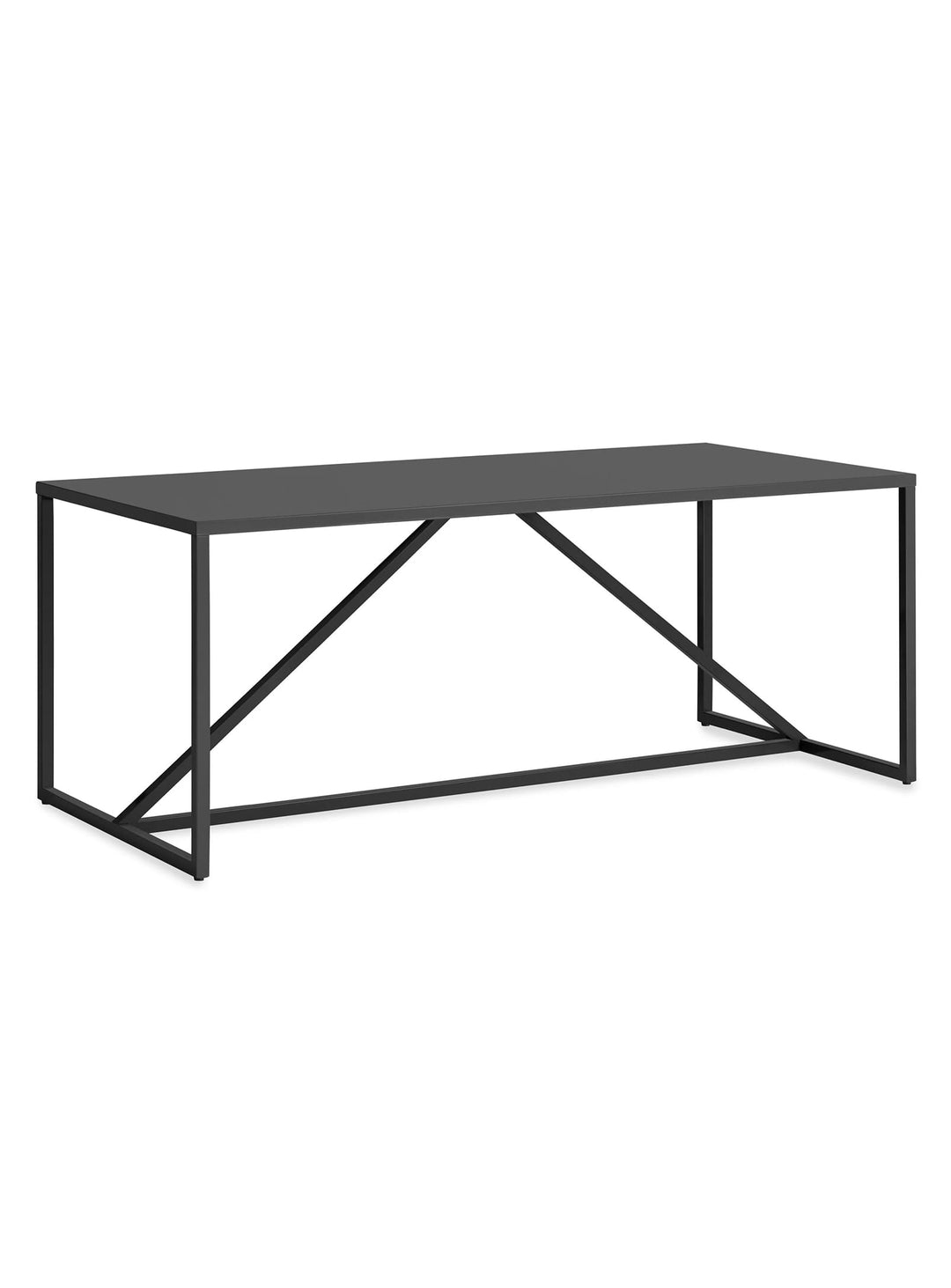 Table Strut Blu Dot : design iconique avec structure en V graphique. carbon