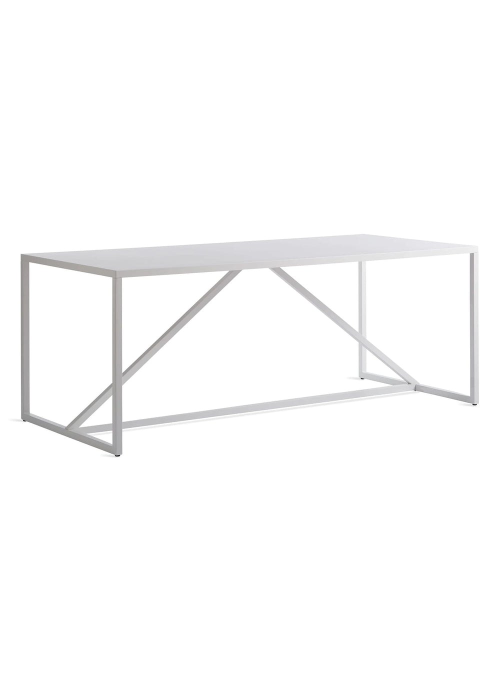 Table Strut Blu Dot : table de jardin moderne pour 6 à 8 personnes. blanc