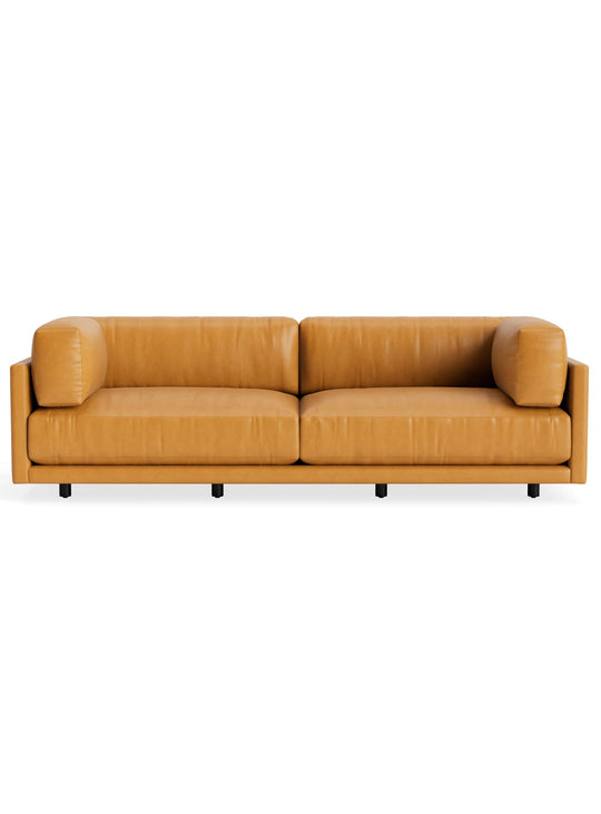 Sofa Blu Dot Sunday, canapé contemporain aux lignes élégantes. canyon leather