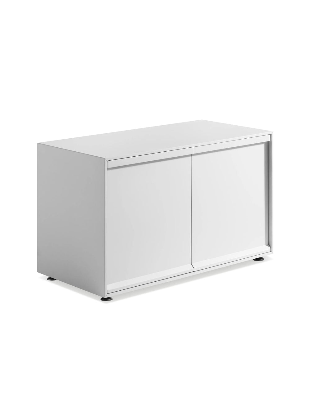 Buffet Blu Dot Superchoice à 2 portes, compact et pratique pour organiser le salon, la chambre ou le bureau. blanc