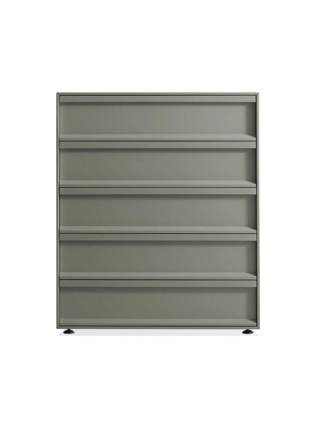 Commode Blu Dot Superchoice à 5 tiroirs au design minimaliste, idéale pour une chambre moderne. grey green