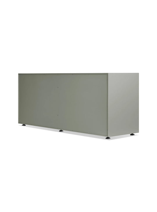 Commode Superchoice de Blu Dot avec 6 tiroirs généreux pour ranger vêtements, pulls et linge de maison. grey green