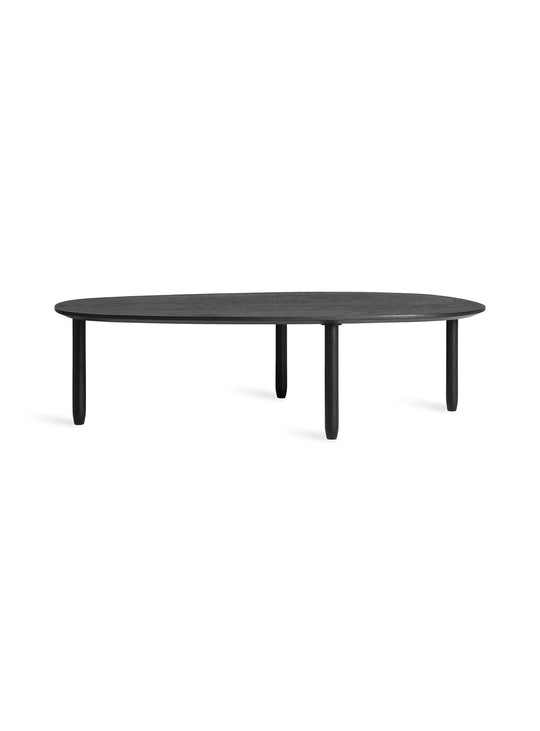 Table à café Swole Blu Dot, esthétique minimaliste et bois chaleureux raffiné. frene noir