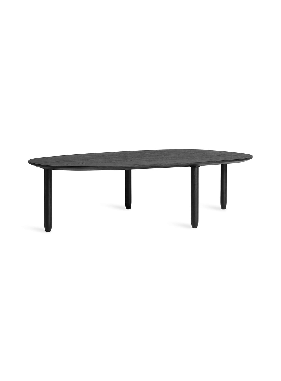 Table à café Swole Blu Dot, meuble design en noyer ou frêne teinté noir. frene noir