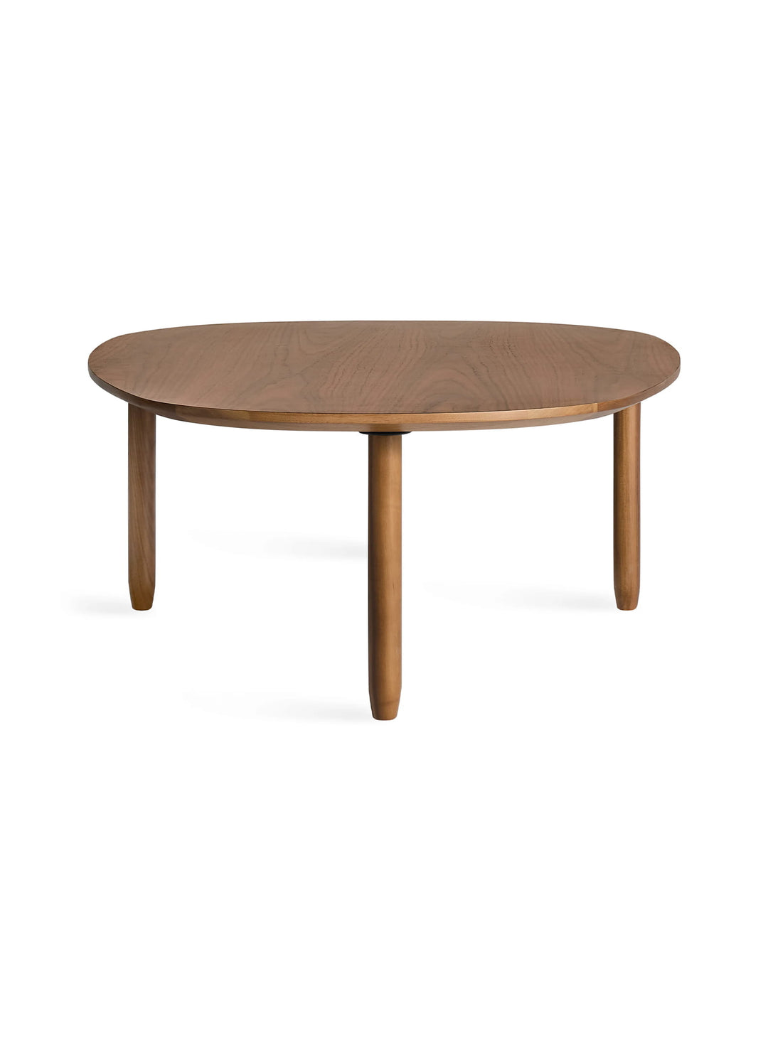 Table à café Swole Blu Dot, design moderne avec plateau aux lignes fluides. noyer