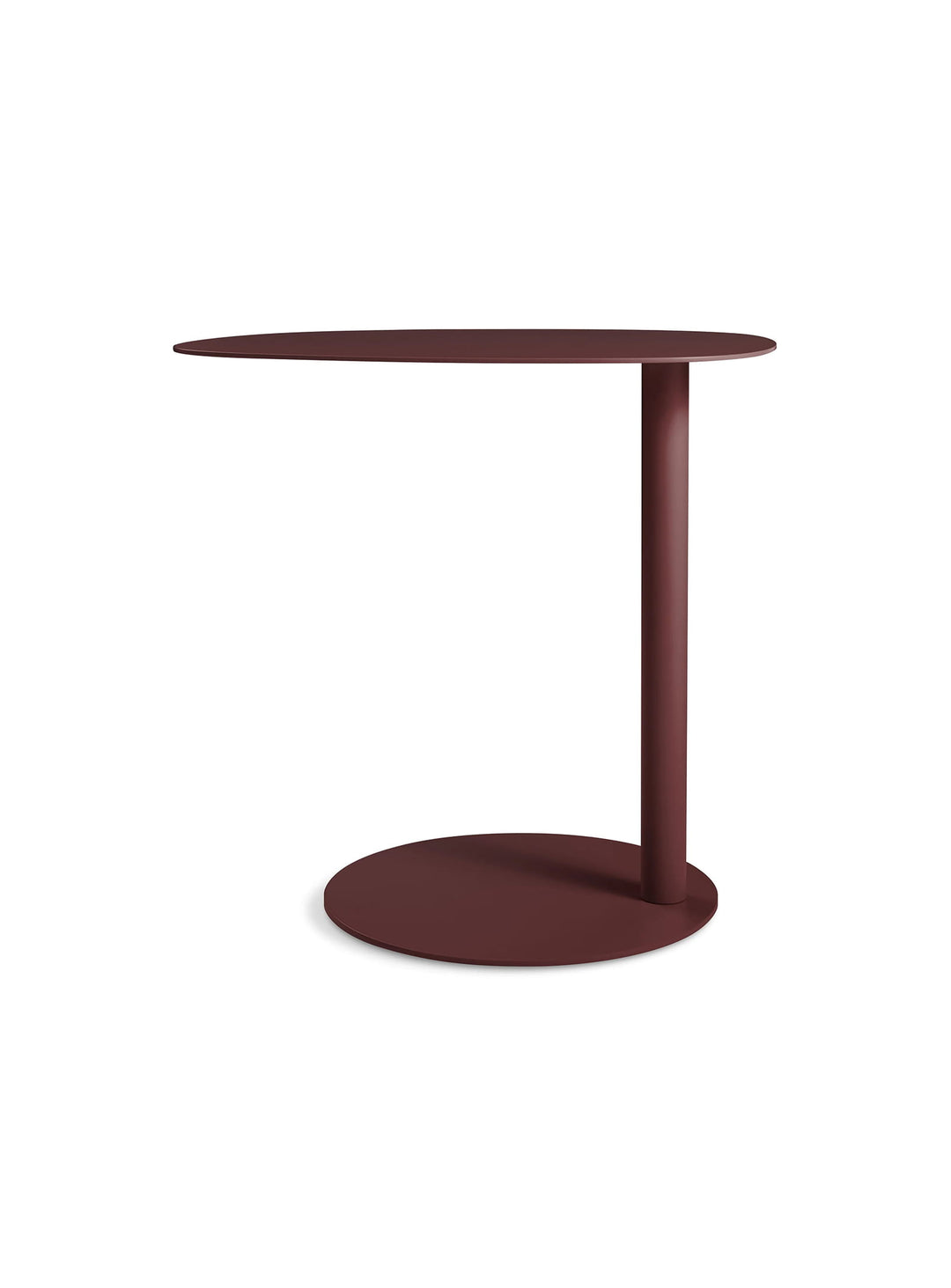 Table d'appoint Swole Blu Dot, un design unique qui conjugue style et praticité. oxblood