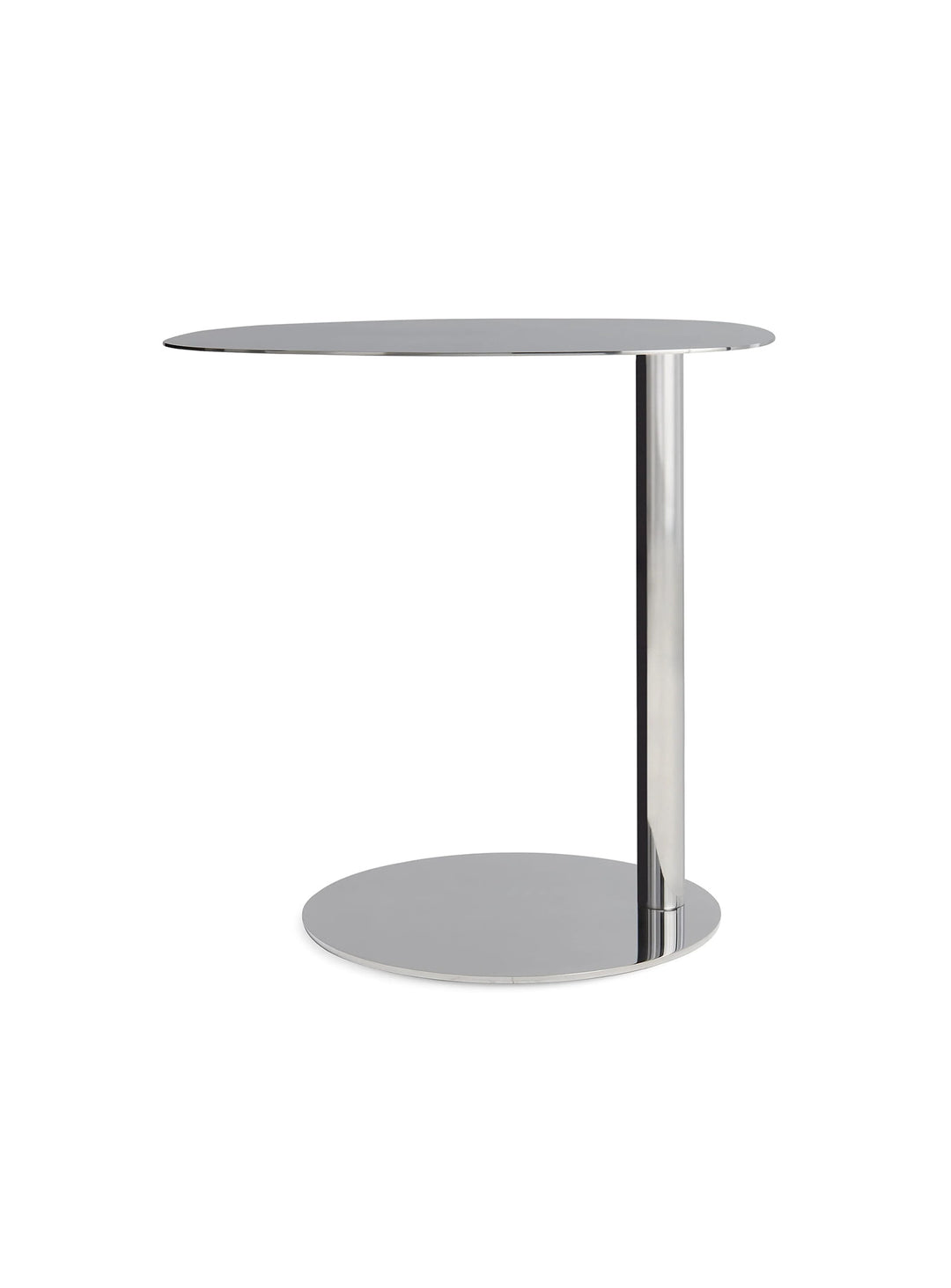Découvrez la table d'appoint Swole Blu Dot, un design organique et contemporain. chrome
