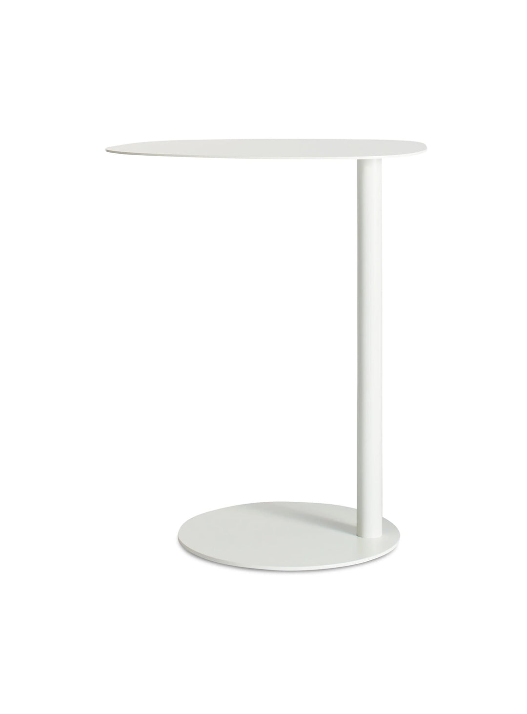 Table d'appoint Swole Blu Dot, un meuble design en acier pensé pour durer. blanc