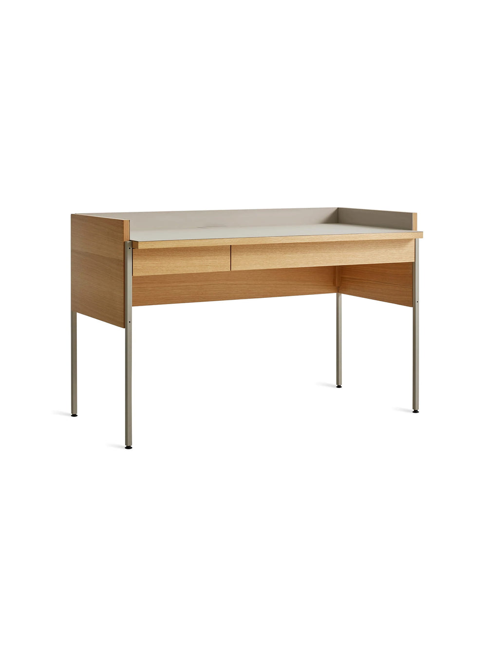 Découvrez le bureau Tabloid de Blu Dot, avec tiroirs intégrés et plateau durable en linoléum Forbo. putty
