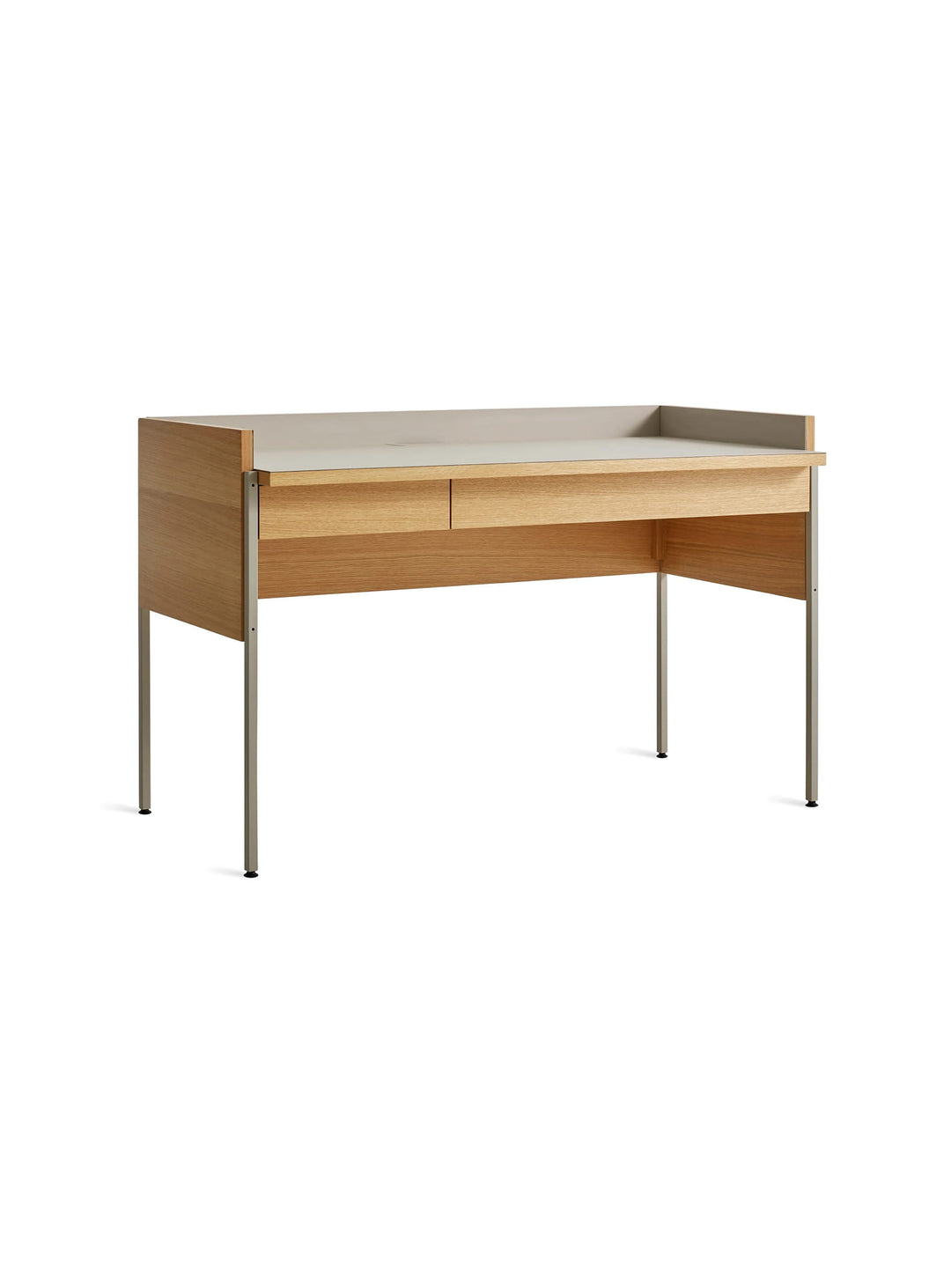 Découvrez le bureau Tabloid de Blu Dot, avec tiroirs intégrés et plateau durable en linoléum Forbo. putty