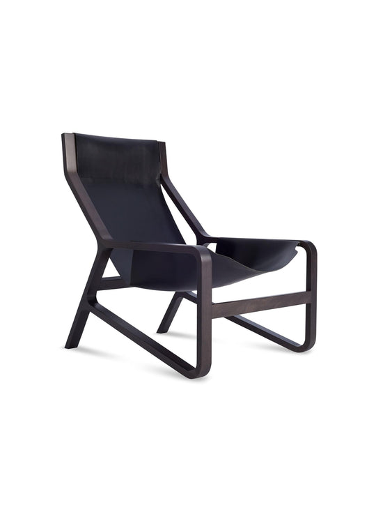 Blu Dot Toro : chaise lounge sculpturale au design minimaliste et chaleureux. noir