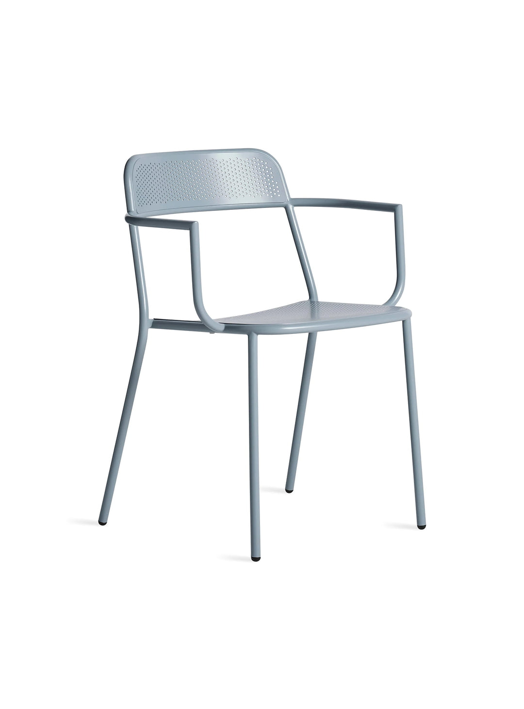 Chaise avec accoudoirs Trim Blu Dot : fauteuil métal design, élégant et robuste. grey blue