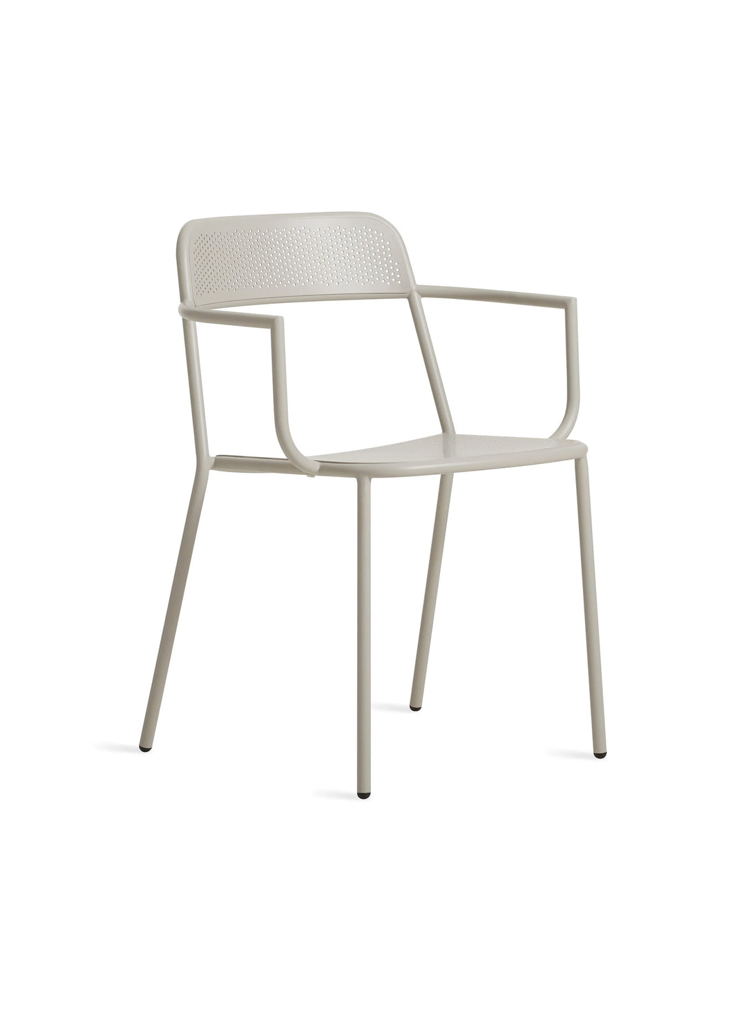 Chaise avec accoudoirs Trim Blu Dot : fauteuil moderne, acier et design épuré. putty