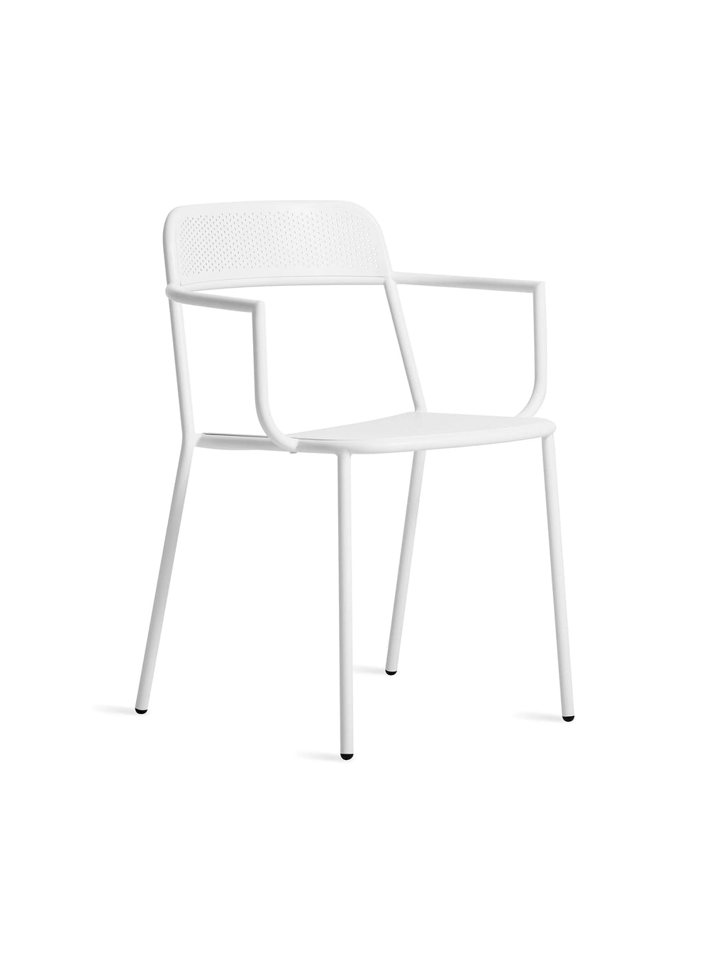 Chaise avec accoudoirs Trim Blu Dot : fauteuil design métal, style minimaliste. blanc