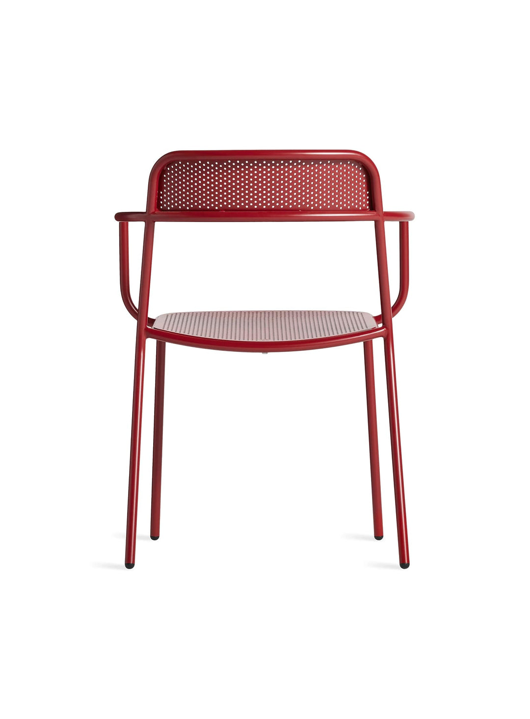 Chaise avec accoudoirs Trim Blu Dot : fauteuil design empilable, usage pro ou maison. carmine