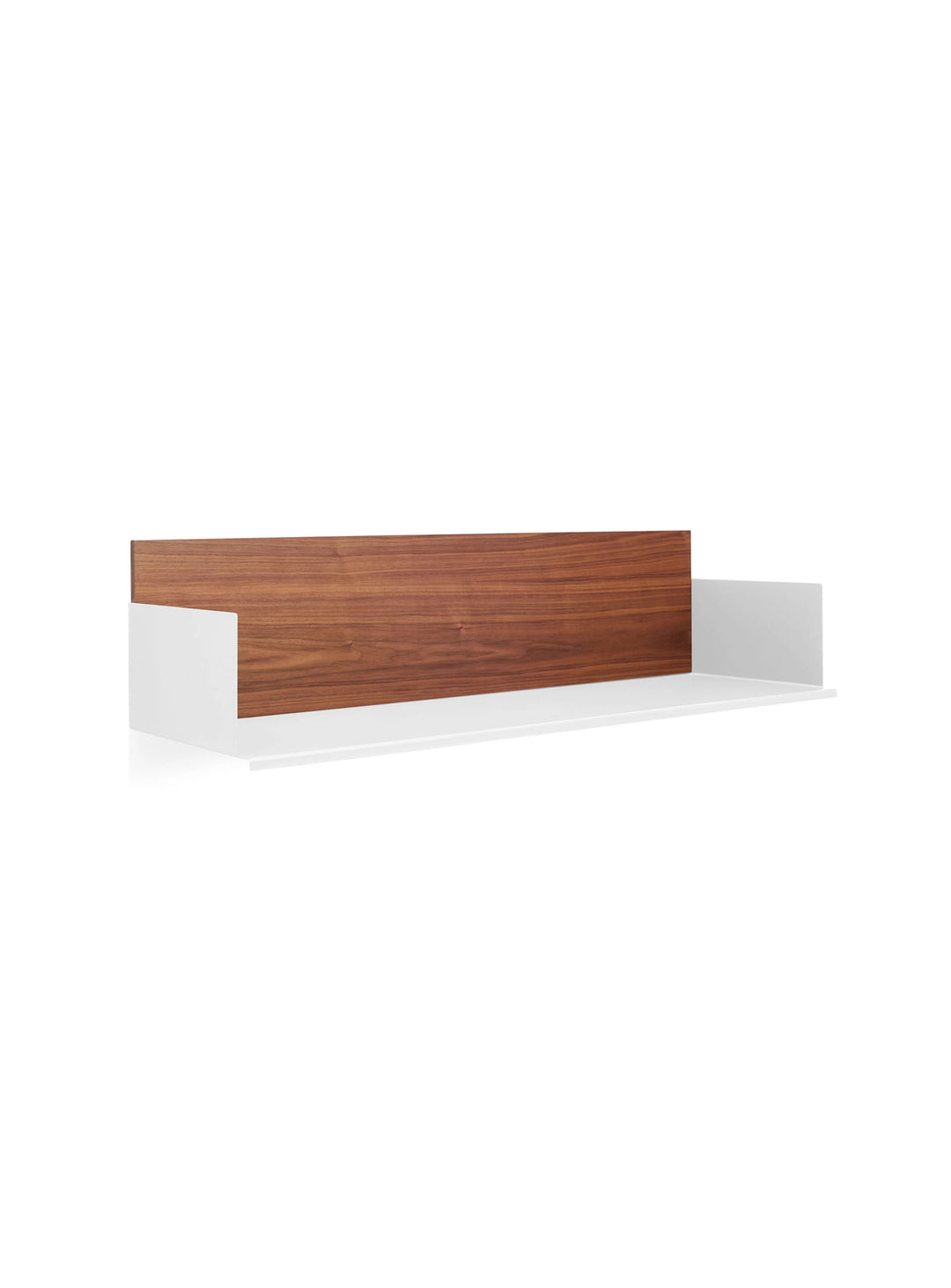 L'étagère Blu Dot Wonder Wall 2.0 associe acier poudré et bois naturel. noyer