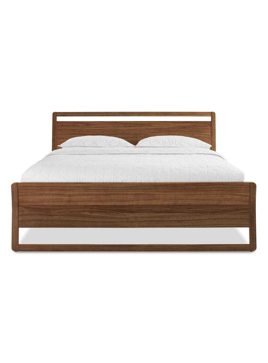 Le lit Woodrow de Blu Dot : un design aérien qui respire la qualité. Noyer.