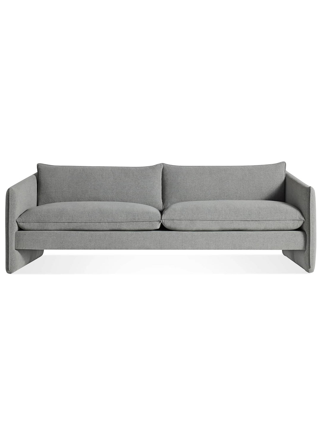 Sofa Blu Dot Softmore, canapé contemporain à l'élégance intemporelle. kvadrat guest grey blue