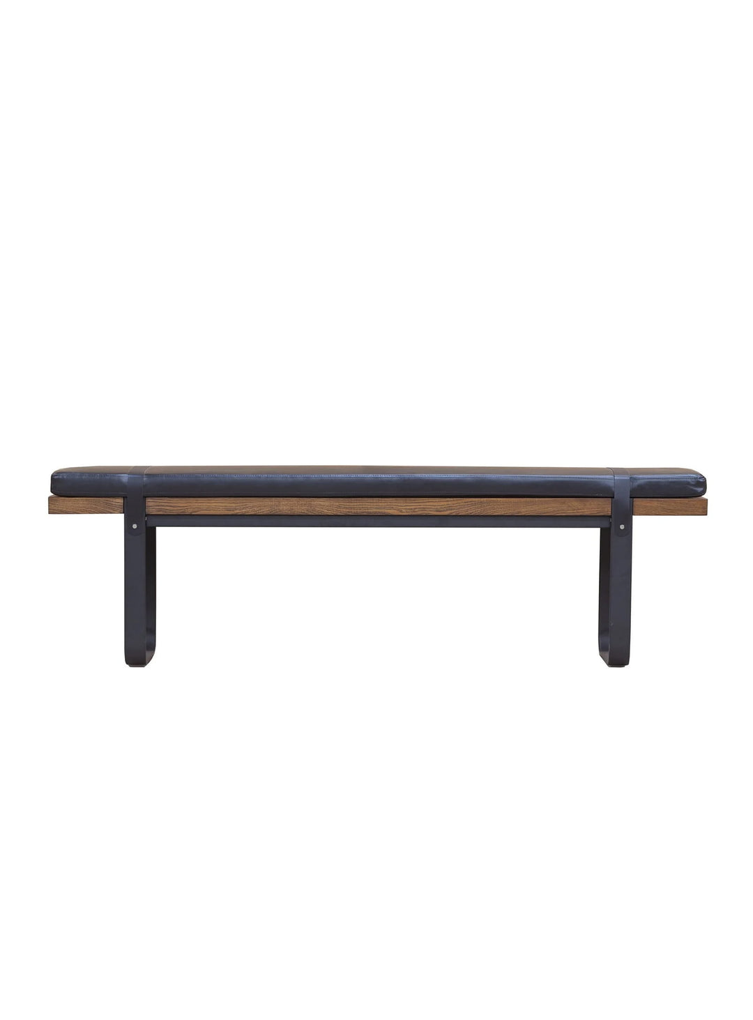 Banc Brooklyn : cuir, bois et métal pour un intérieur moderne.