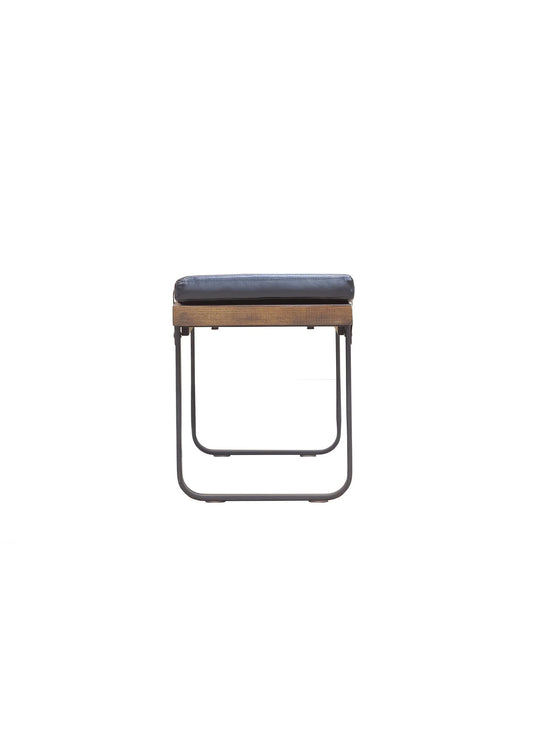 Banc Brooklyn design industriel en cuir, bois et métal : élégance, confort et caractère pour votre intérieur.
