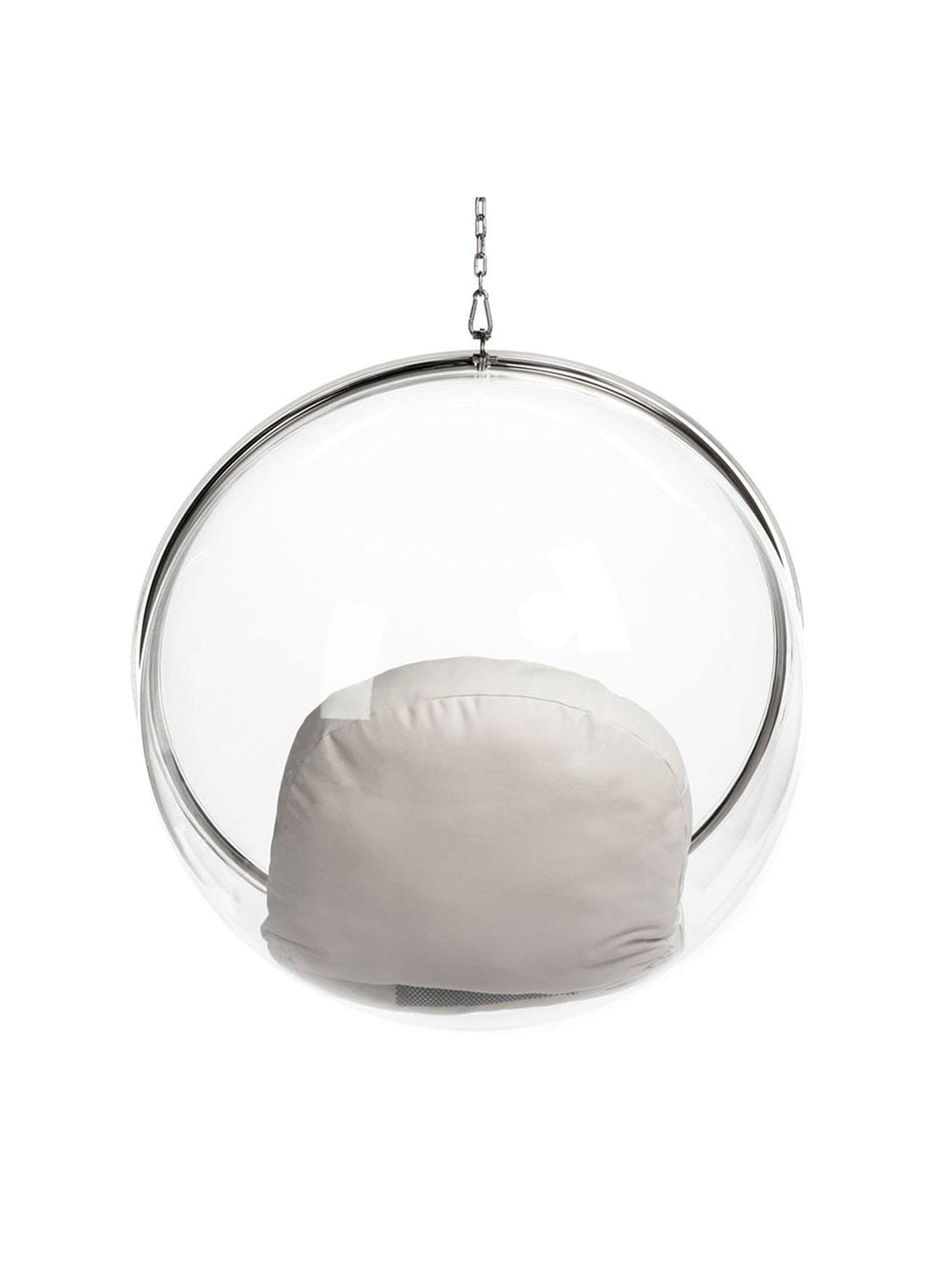 Design iconique et effet waouh garanti avec le fauteuil suspendu Bubble. creme