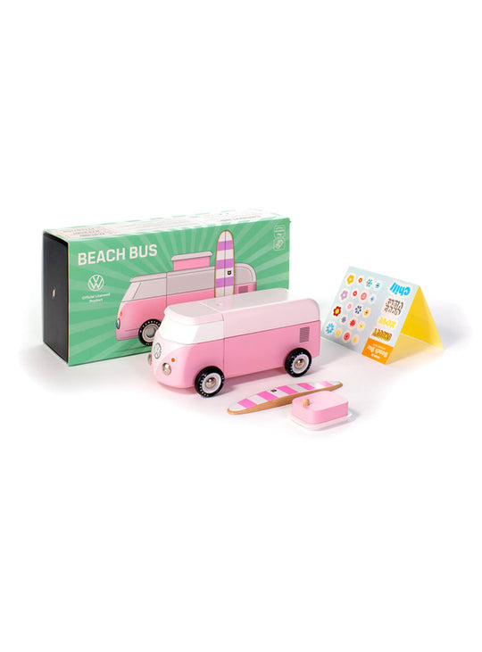 Le Beach Bus Candylab incarne l’aventure VW et l’esprit californien. Rose.