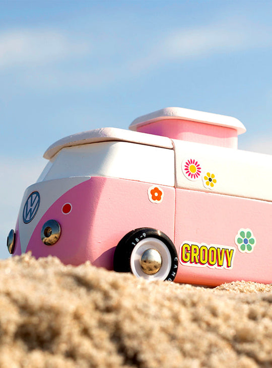 Beach Bus VW Candylab : esprit surf, design rétro et qualité bois. Rose.