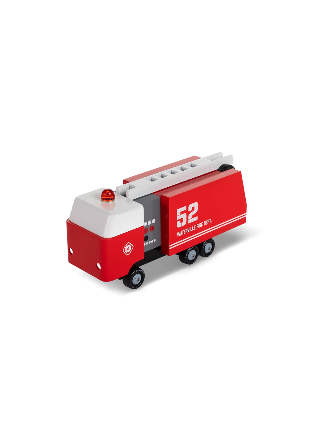 Fire Truck Candylab, design vintage en bois idéal pour petites mains.