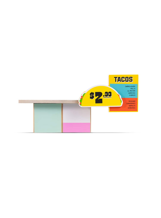 Roadside Shack Candylab, décor gourmand pour tacos, donuts ou burgers miniatures. taco