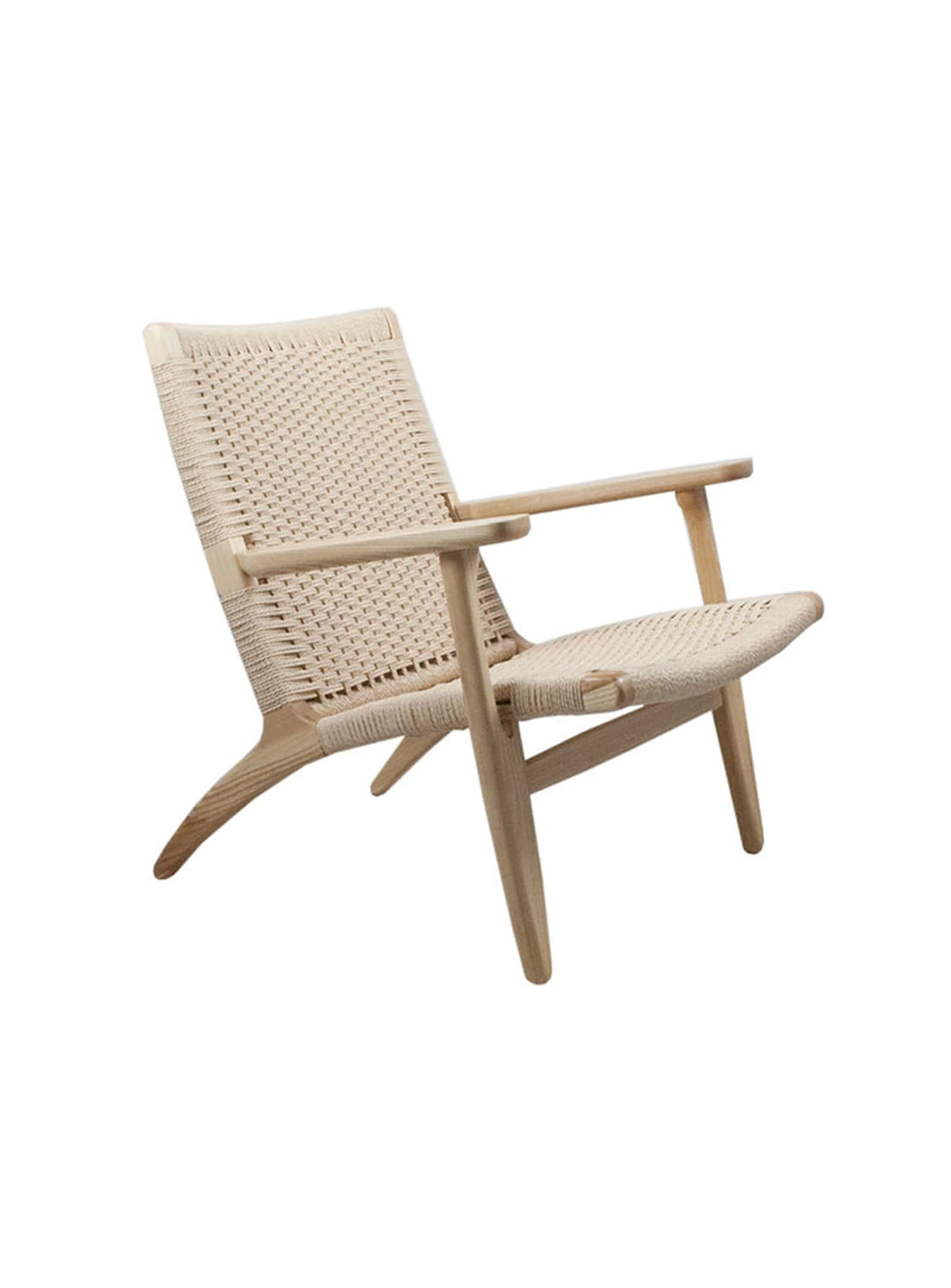 Fauteuil Cavo, alliance raffinée de bois clair et fibres naturelles. naturel