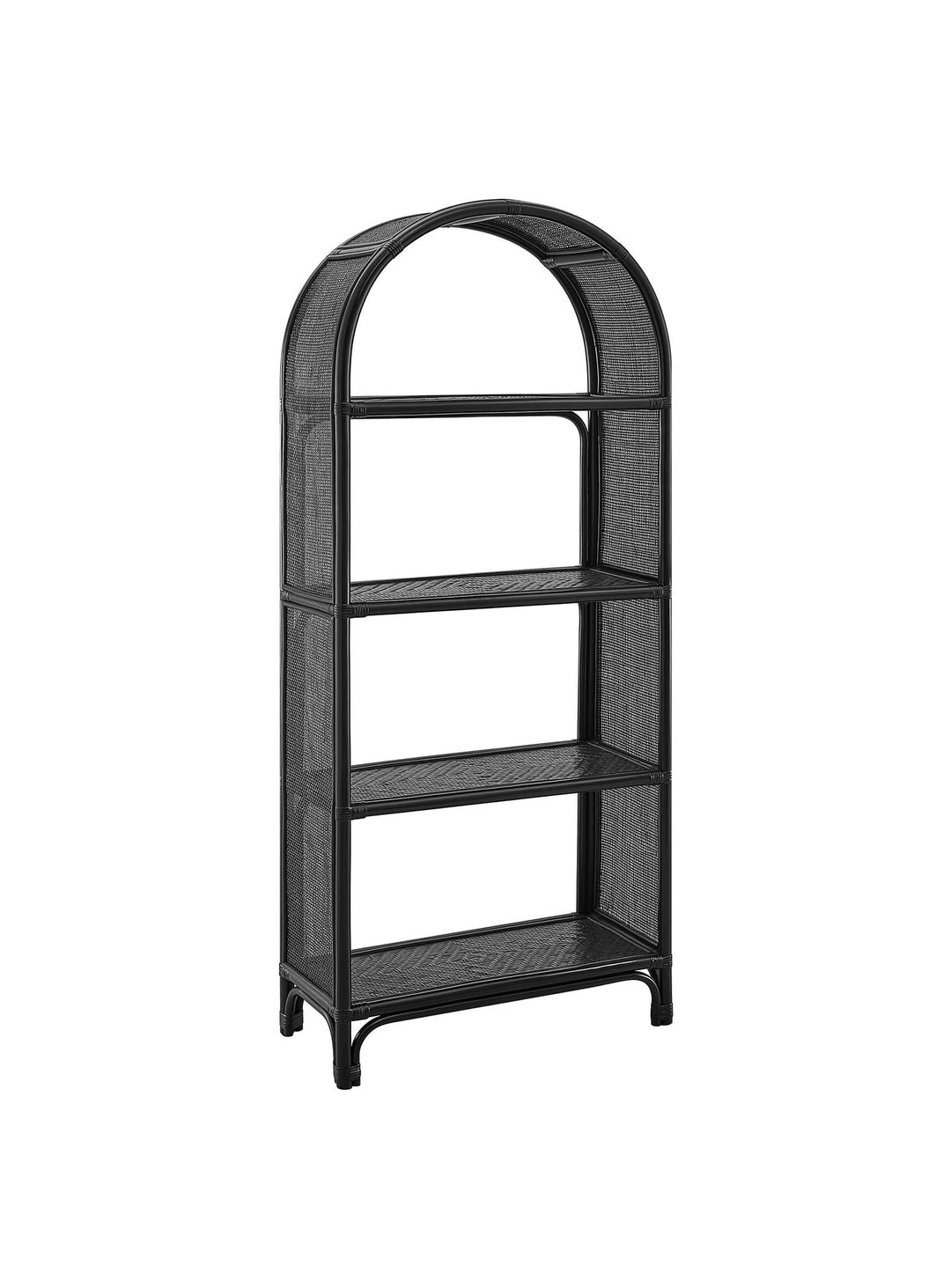 Bibliothèque arquée Celeste : style naturel et allure artistique. Noir.