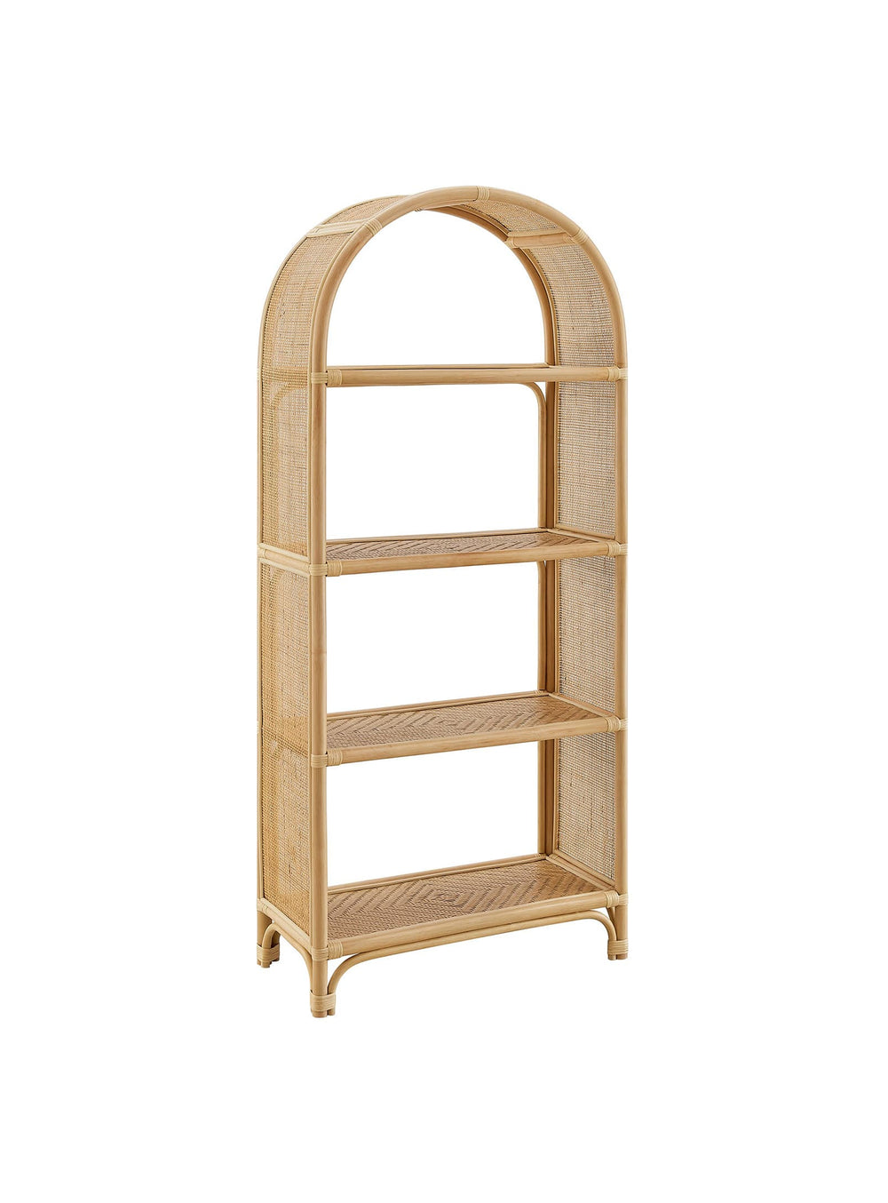 Bibliothèque Celeste : silhouette arquée et élégance contemporaine. Naturel.