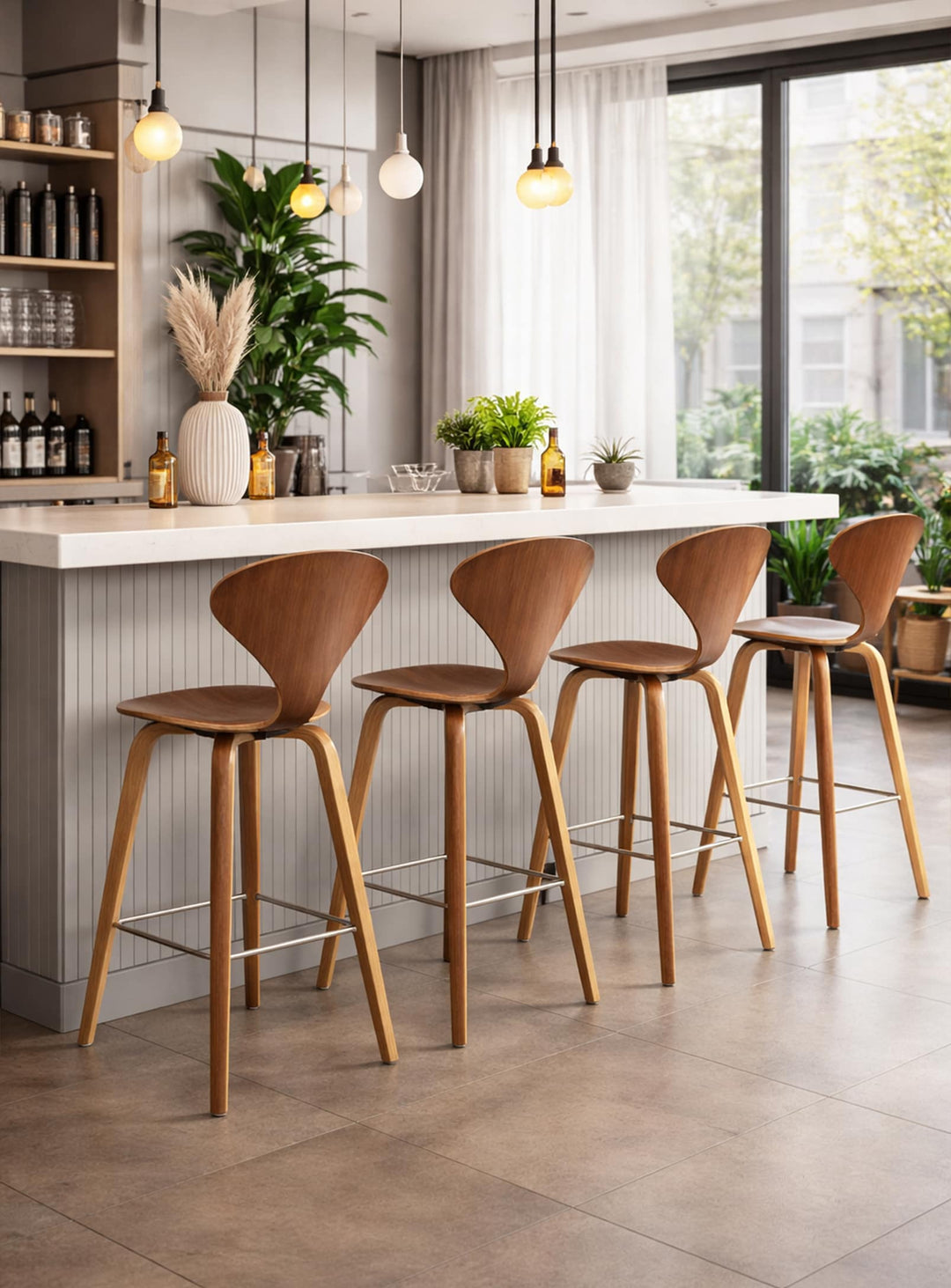 Offrez du caractère à votre cuisine avec le tabouret de comptoir Cherner Cherner. Noyer