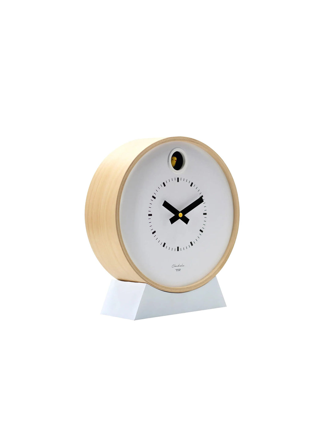 Horloge coucou Cloudnola Dot : design épuré, oiseau animé et mode silencieux automatique pour la nuit.
