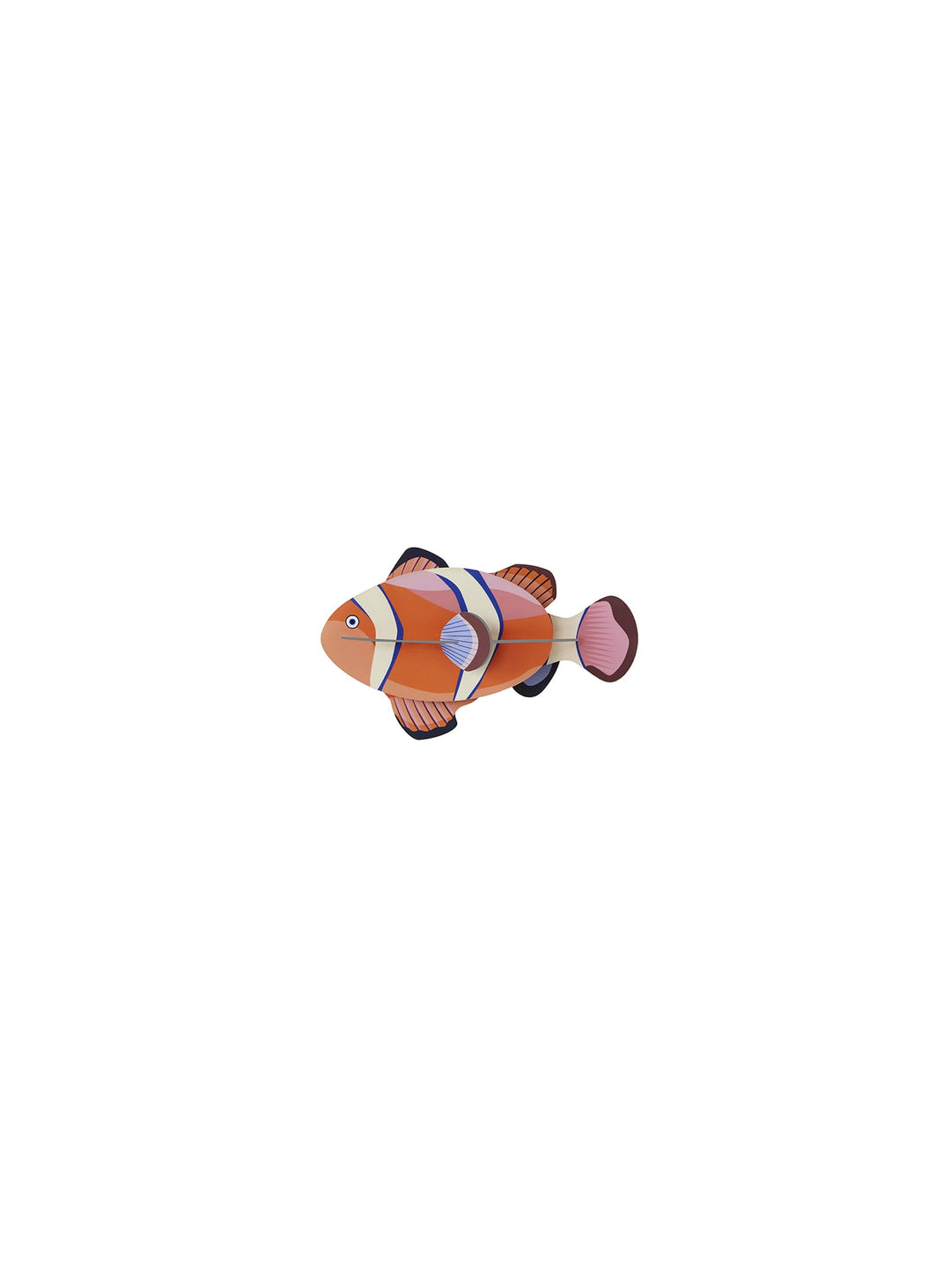 Poisson mural 3D Poisson-clown Studio Roof en carton recyclé, pour une décoration marine originale.