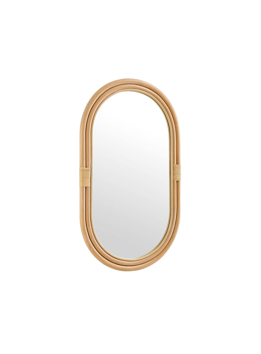 Miroir ovale Corsica : authenticité du rotin et allure contemporaine.