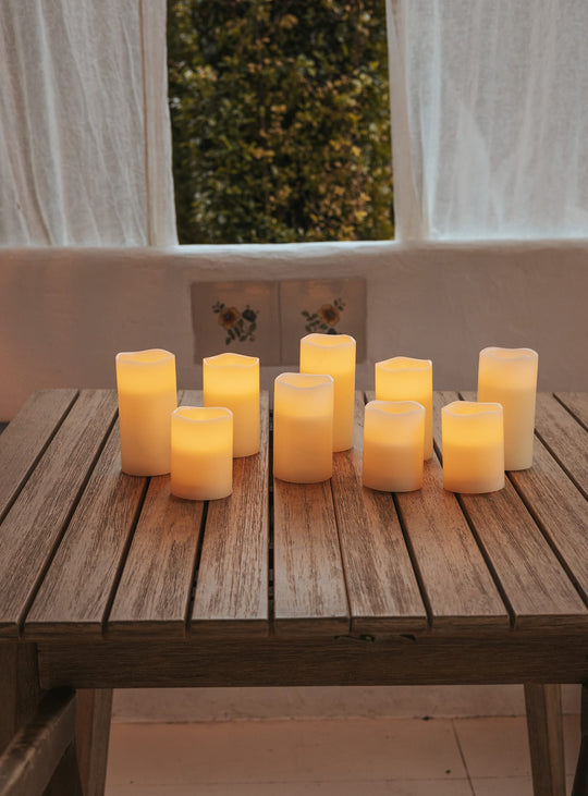 Lot de 3 bougies sans flamme Dolo Newgarden : bougies LED, lumière apaisante.