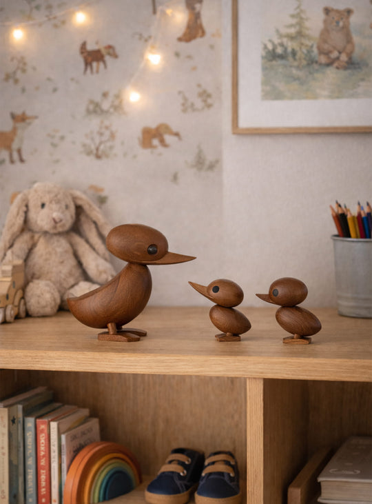 Figurines canards Hans Bølling, design scandinave tendre et ludique.